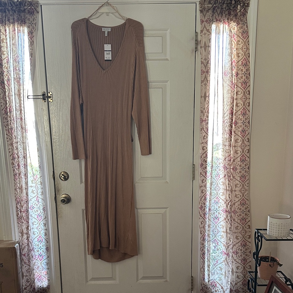 Sofia by Sofia Vergara Brown Long Sleeve Dress